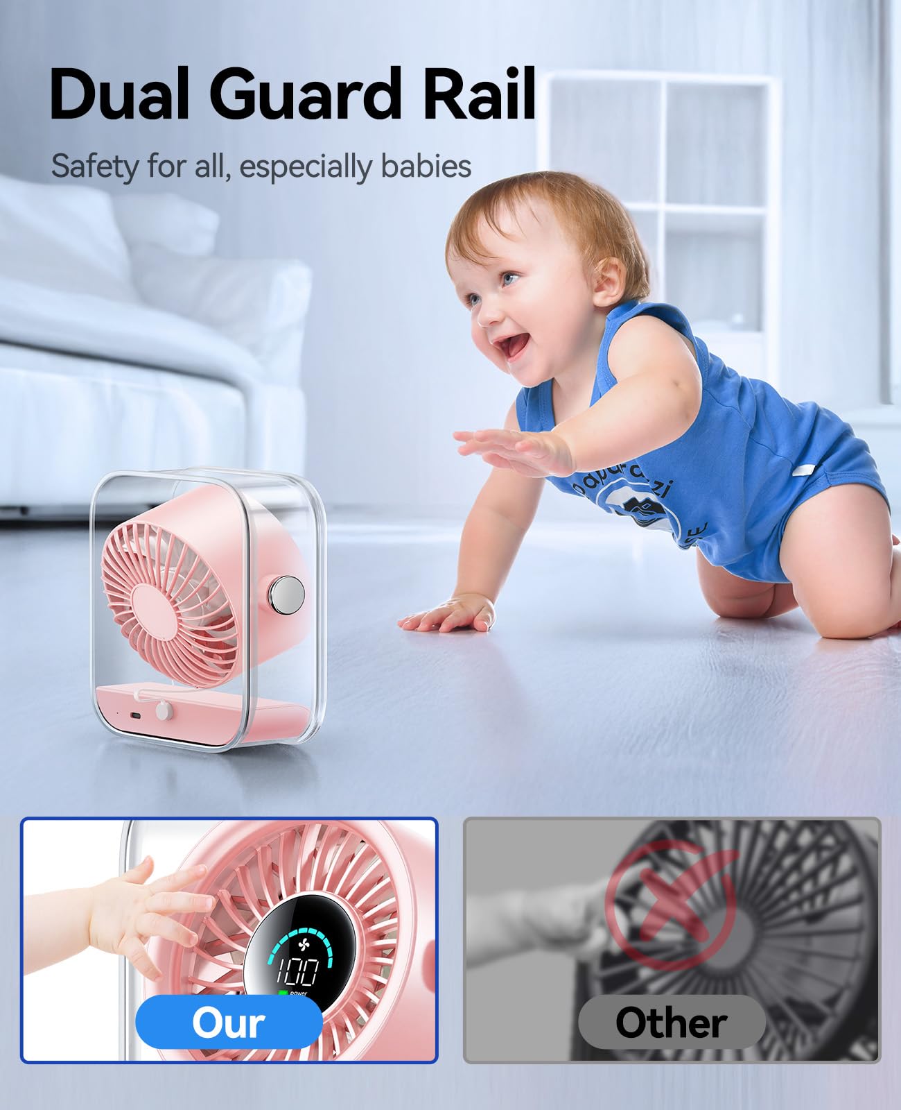 KIMMOO Travel-pack ready fan for on-the-go cooling.