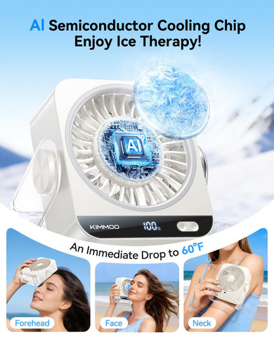 KIMMOO USB desk fan reaches 9000 RPM for rapid cooling in hot days.
