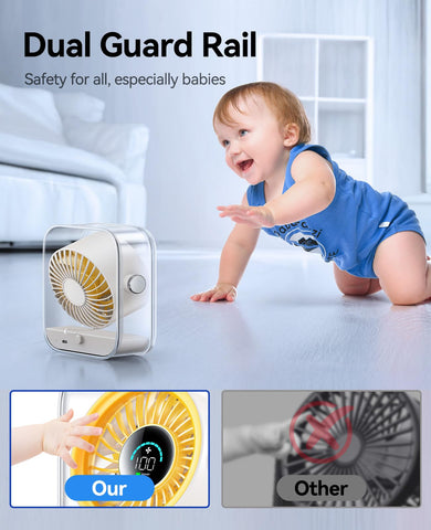 KIMMOO USB Desk Fan compact design fits tight desks