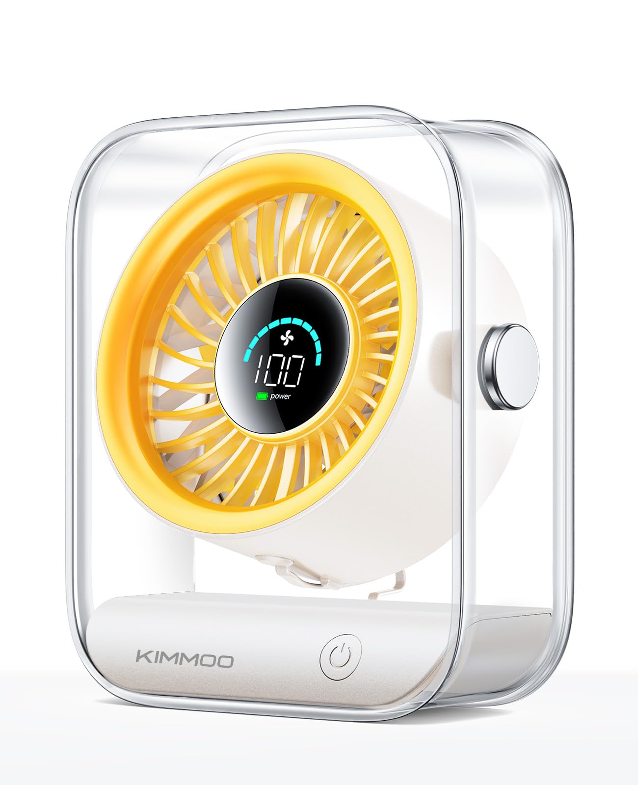 KIMMOO USB Desk Fan front view showing quiet operation for personal cooling at work