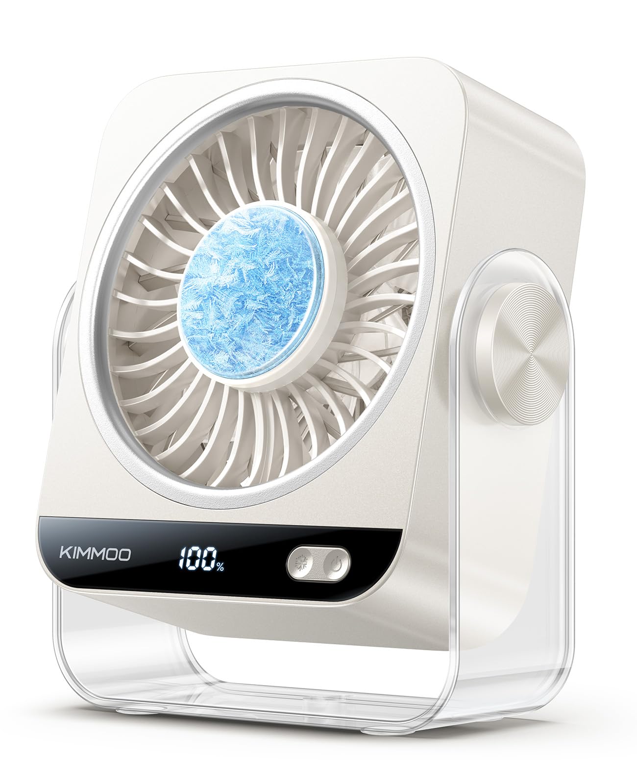 KIMMOO USB desk fan delivers instant ice-cooling for relief at your workstation.