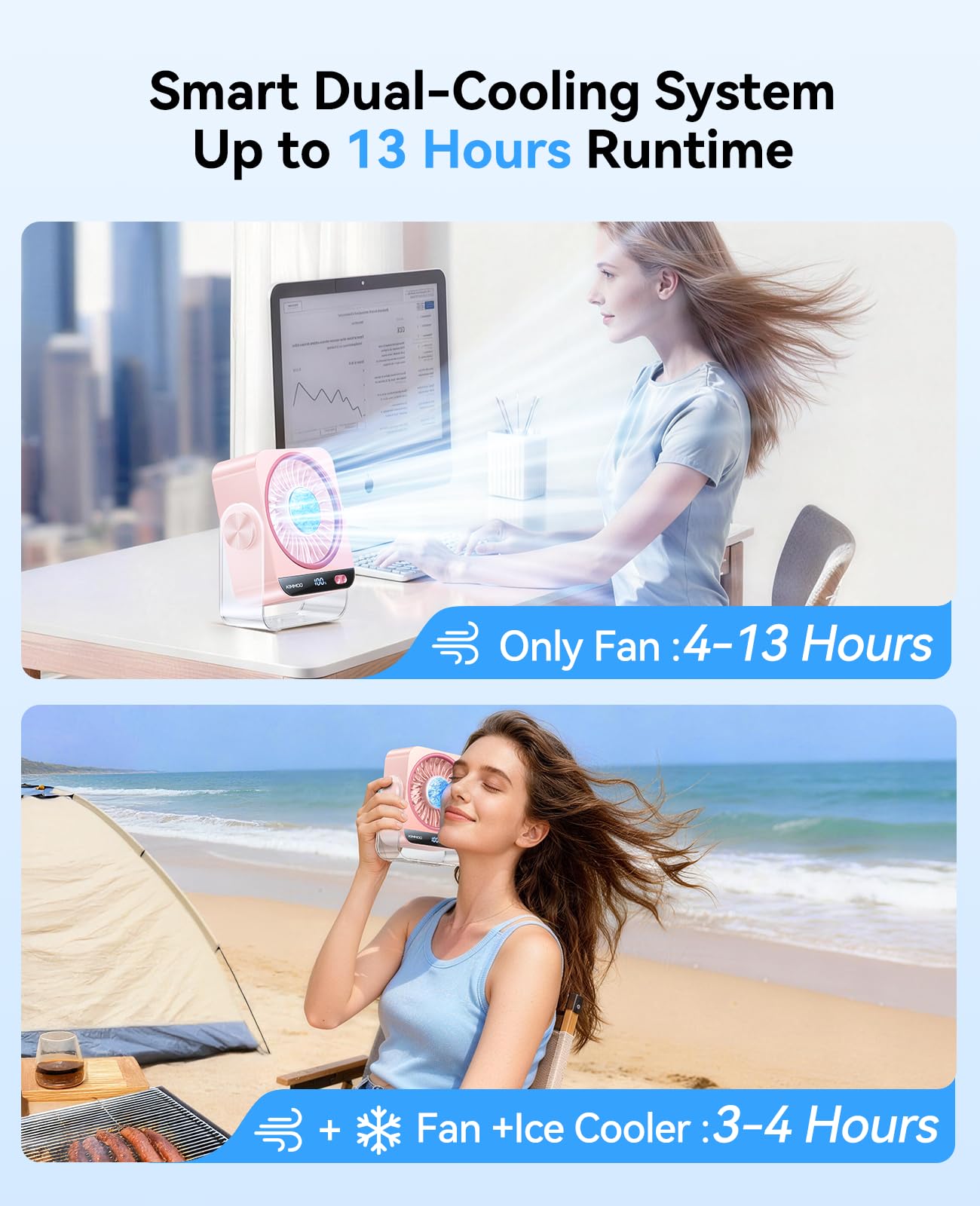 KIMMOO desk fan wall-mount option saves desk space.