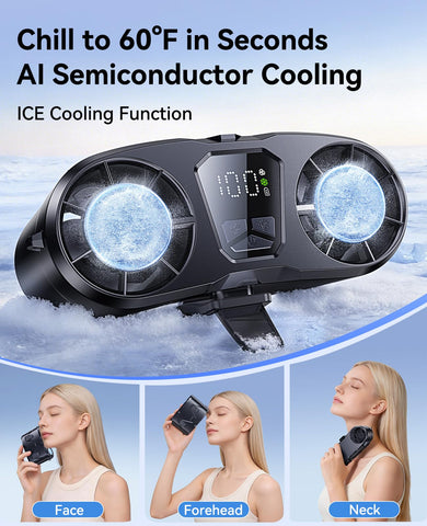 KIMMOO dual-motor waist fan delivering powerful airflow on demand.