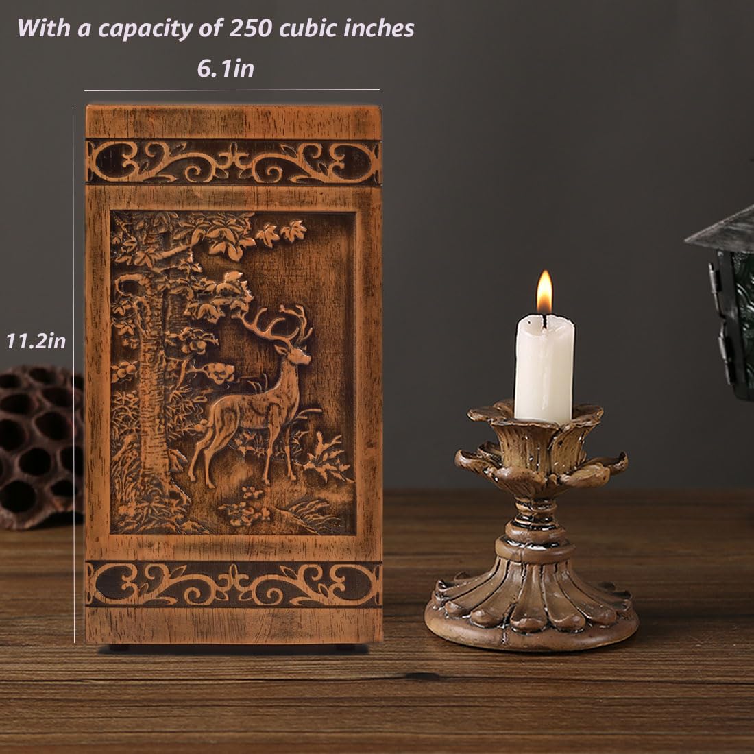 KIMNAG Deer XL urn arrives packaged for safe shipping and display.