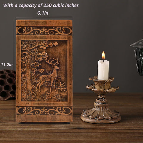 KIMNAG Deer XL urn arrives packaged for safe shipping and display.