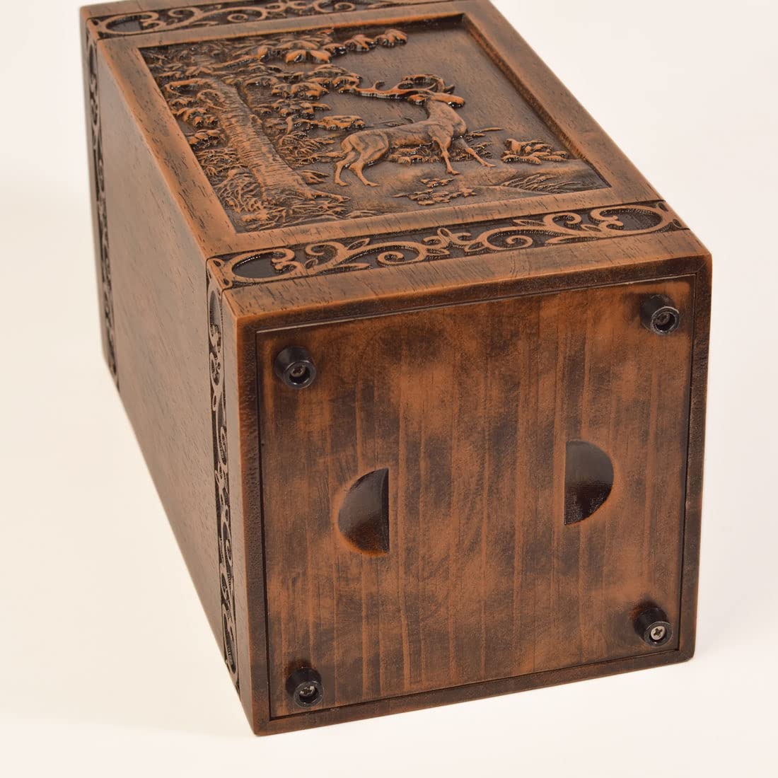 KIMNAG Deer XL urn side view highlighting spacious interior capacity.