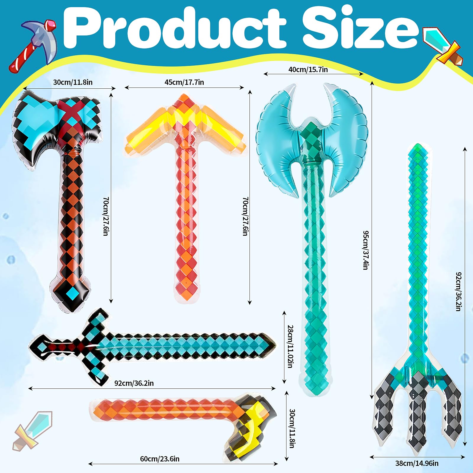 KIMOBER pixel blue sword prop ideal for dynamic role-play at events and photos.