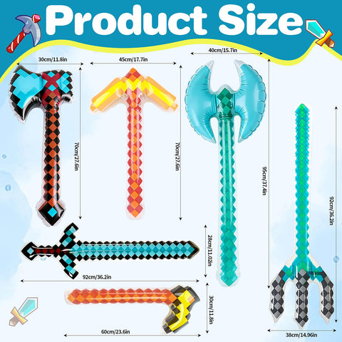 KIMOBER pixel blue sword prop ideal for dynamic role-play at events and photos.