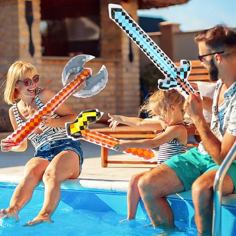 KIMOBER pixel pickaxes prop enhances Minecraft-inspired cosplay and photo sessions.