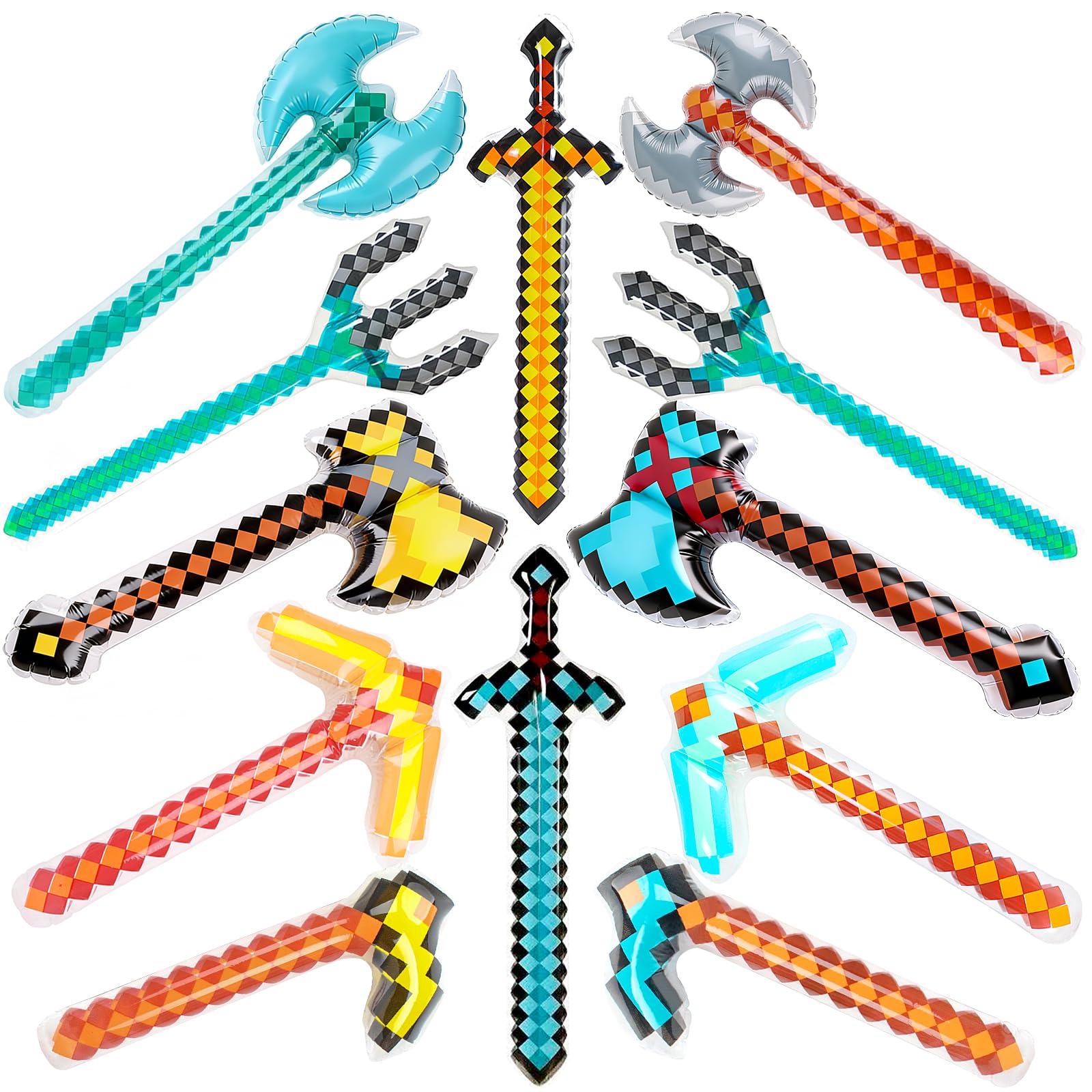 KIMOBER pixel yellow sword prop for vibrant cosplay battles and pool party fun.