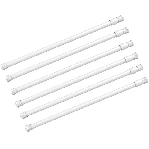 Kimwason 6-pack spring curtain rod extended between walls for lightweight curtains