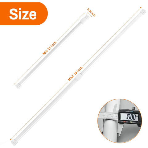 Kimwason extendable rod extended to 21-38 inches for flexible gaps.