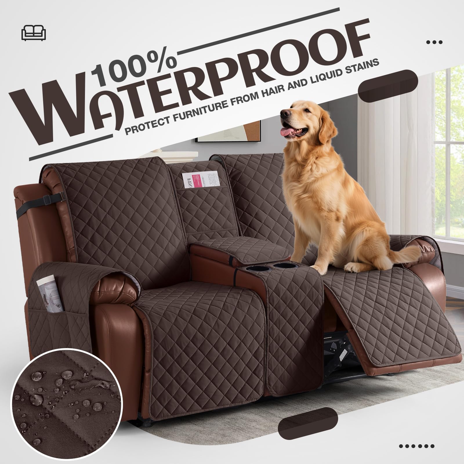 KinCam center-console recliner cover enhances flexibility for different seating arrangements.