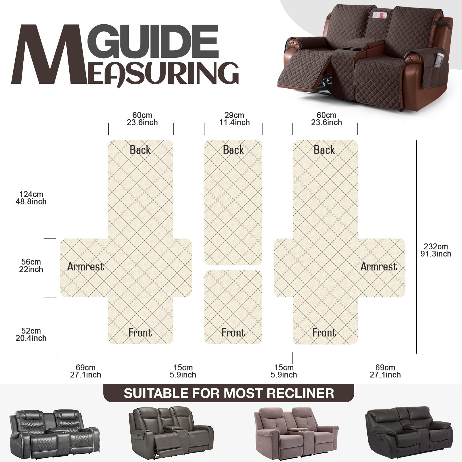 KinCam color-options recliner cover complements home decor.