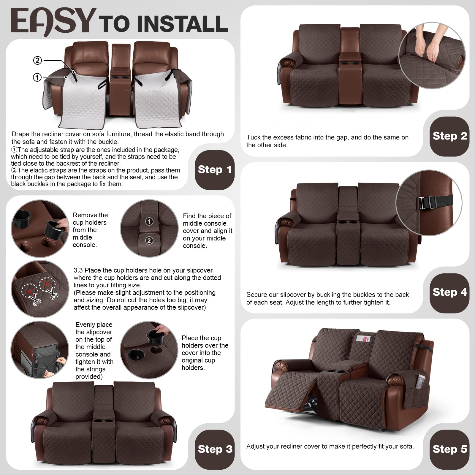 KinCam machine-washable recliner cover cleans easily after spills.