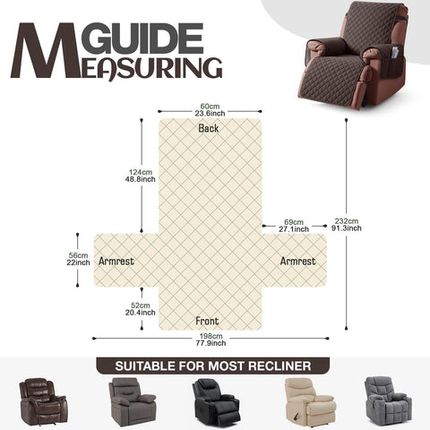KinCam recliner cover is machine washable for easy cleanup.