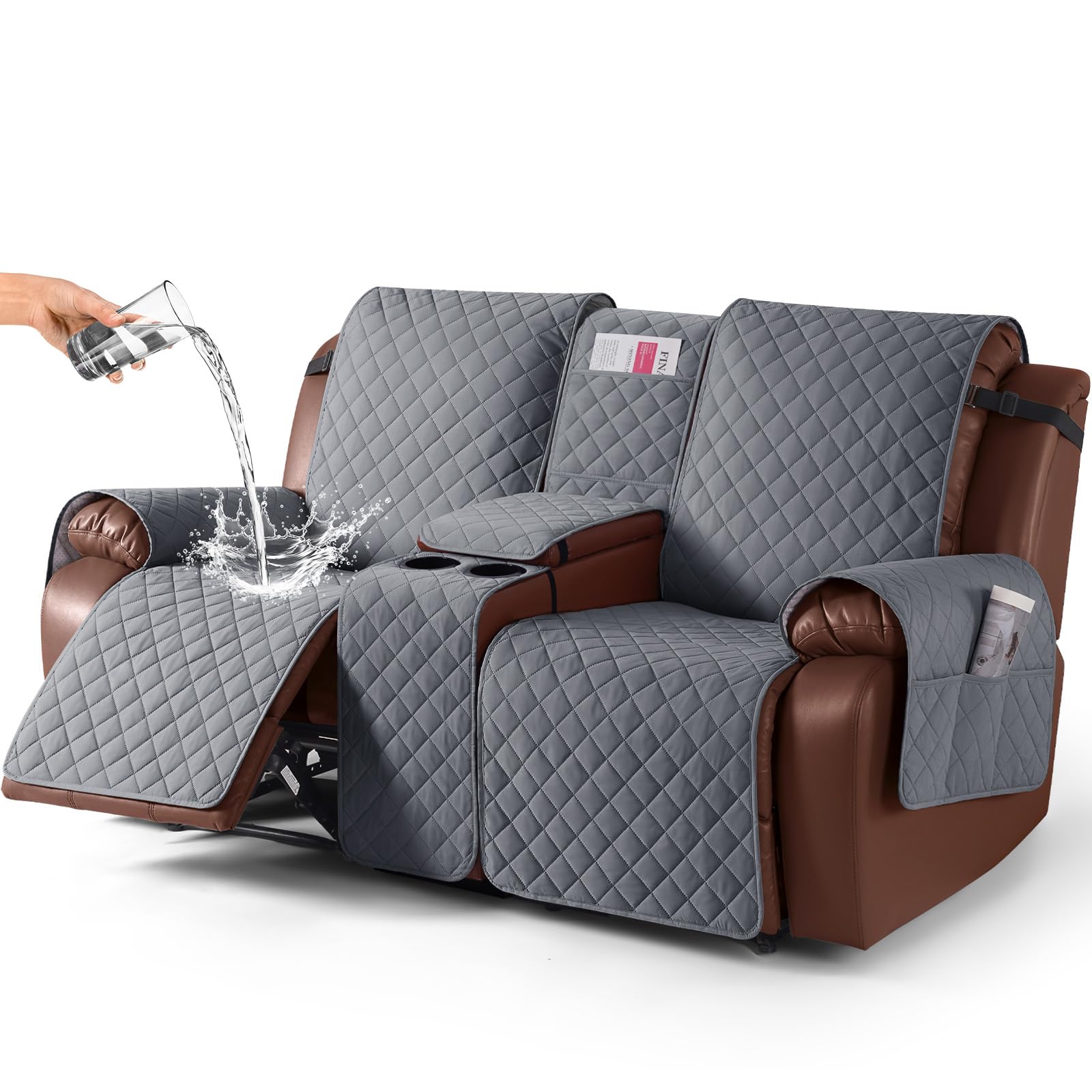 KinCam waterproof recliner cover close up fabric detail protecting against spills.