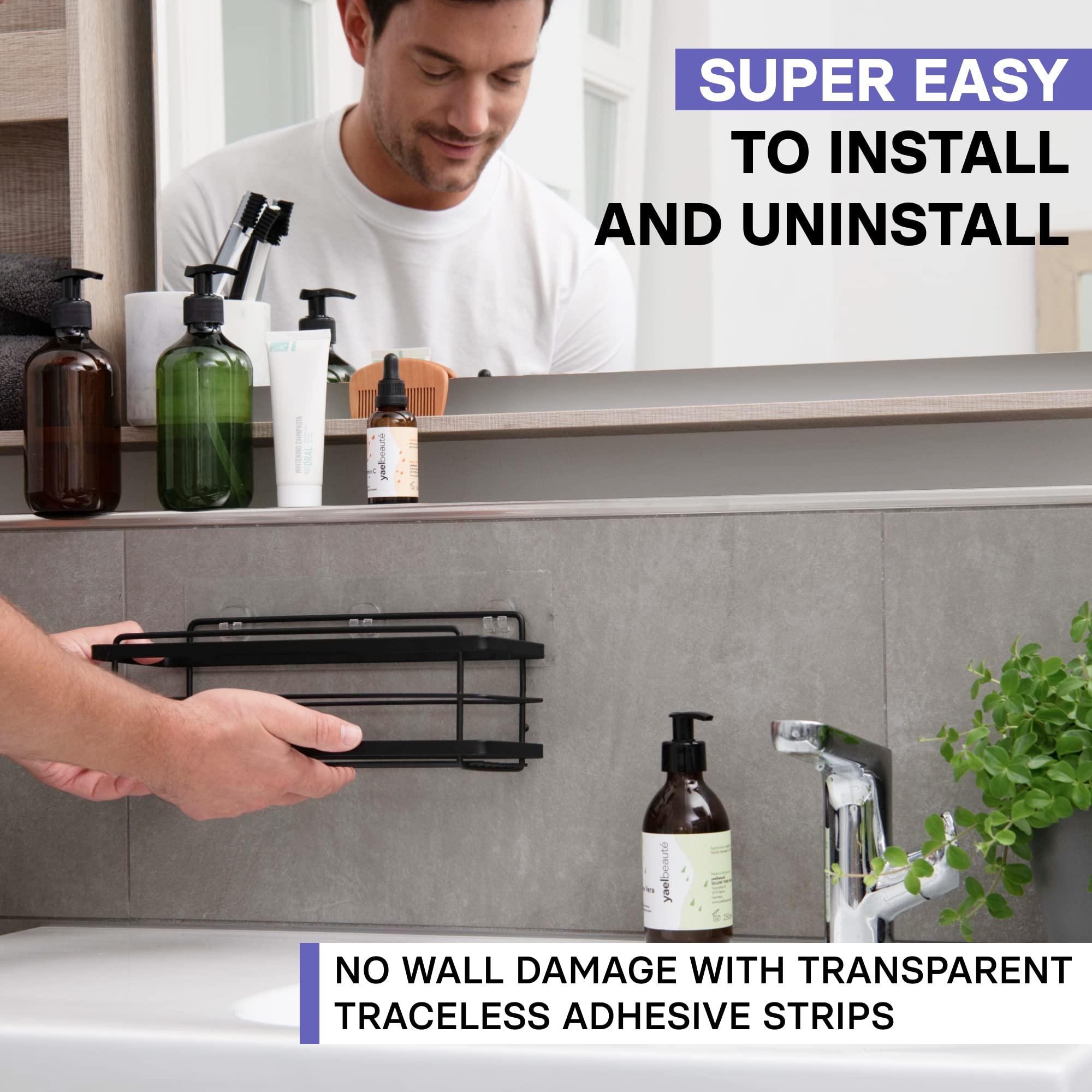 KINCMAX two-pack organizer with drainage promotes quick drying and keeps towels within reach.