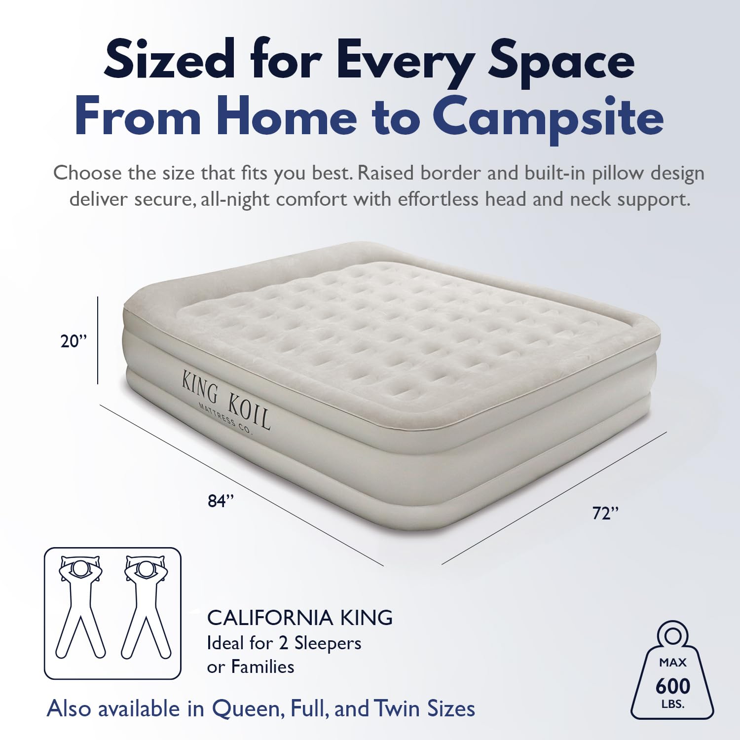 King Koil airbed showing coil-beam construction for stable support