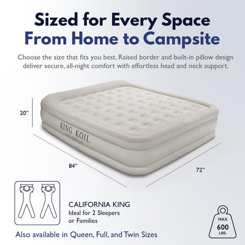 King Koil airbed showing coil-beam construction for stable support