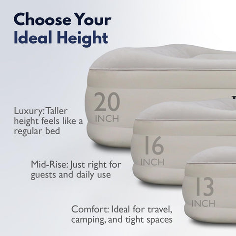 King Koil queen air mattress with coil-beam construction for stable support.
