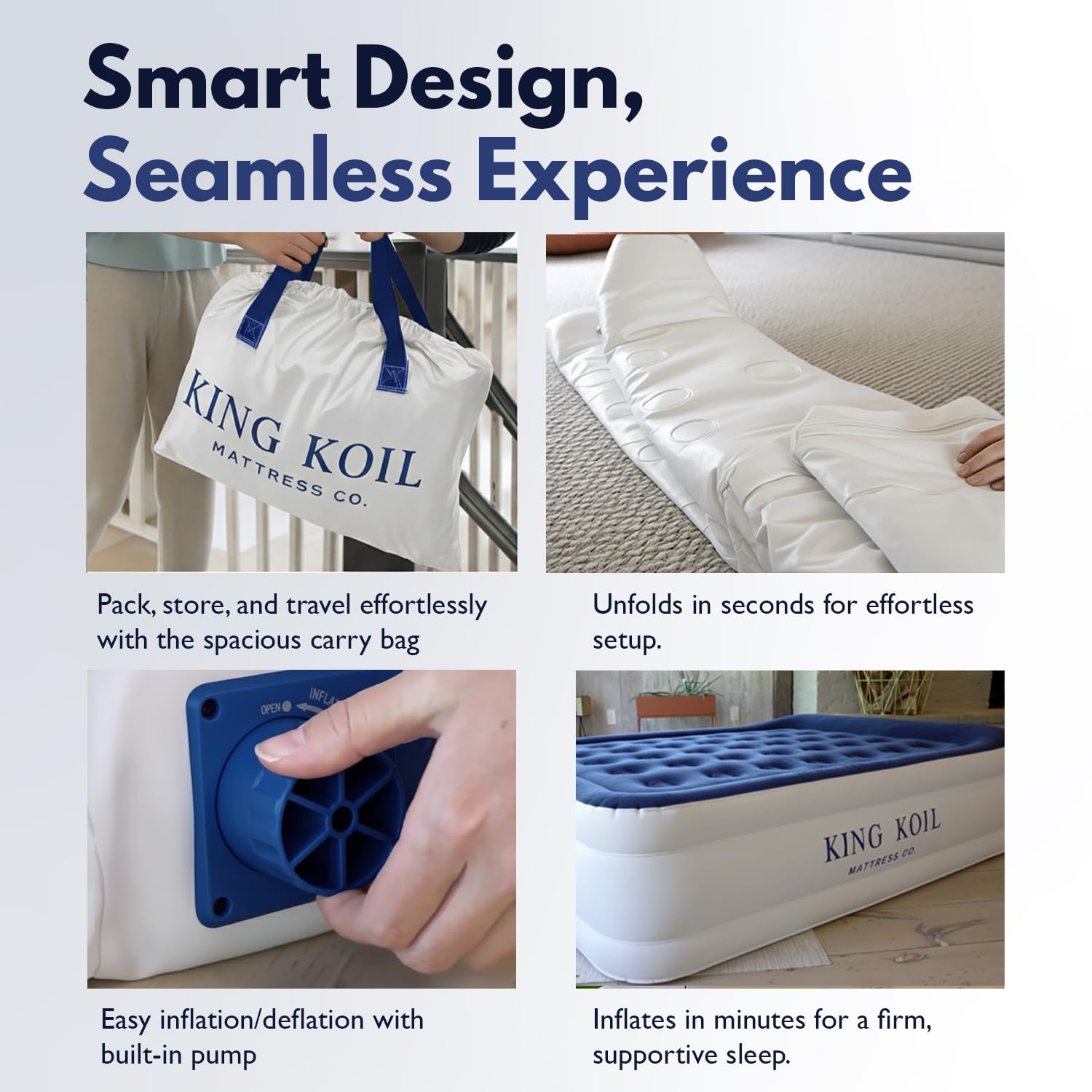 King Koil luxury twin built-in 1-year warranty offers peace of mind.