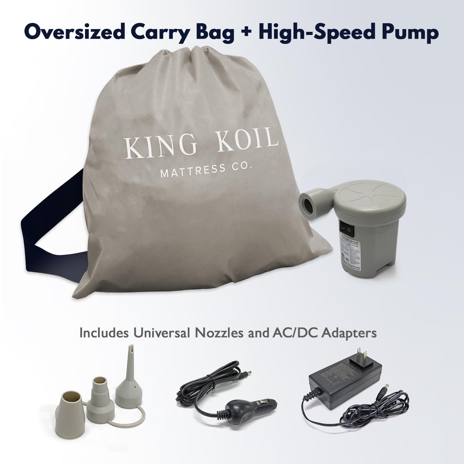 King Koil travel bed with compact travel bag simplifies packing for families