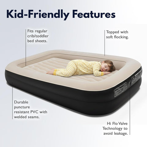 King Koil crib-to-bed transition design supports growing kids during trips
