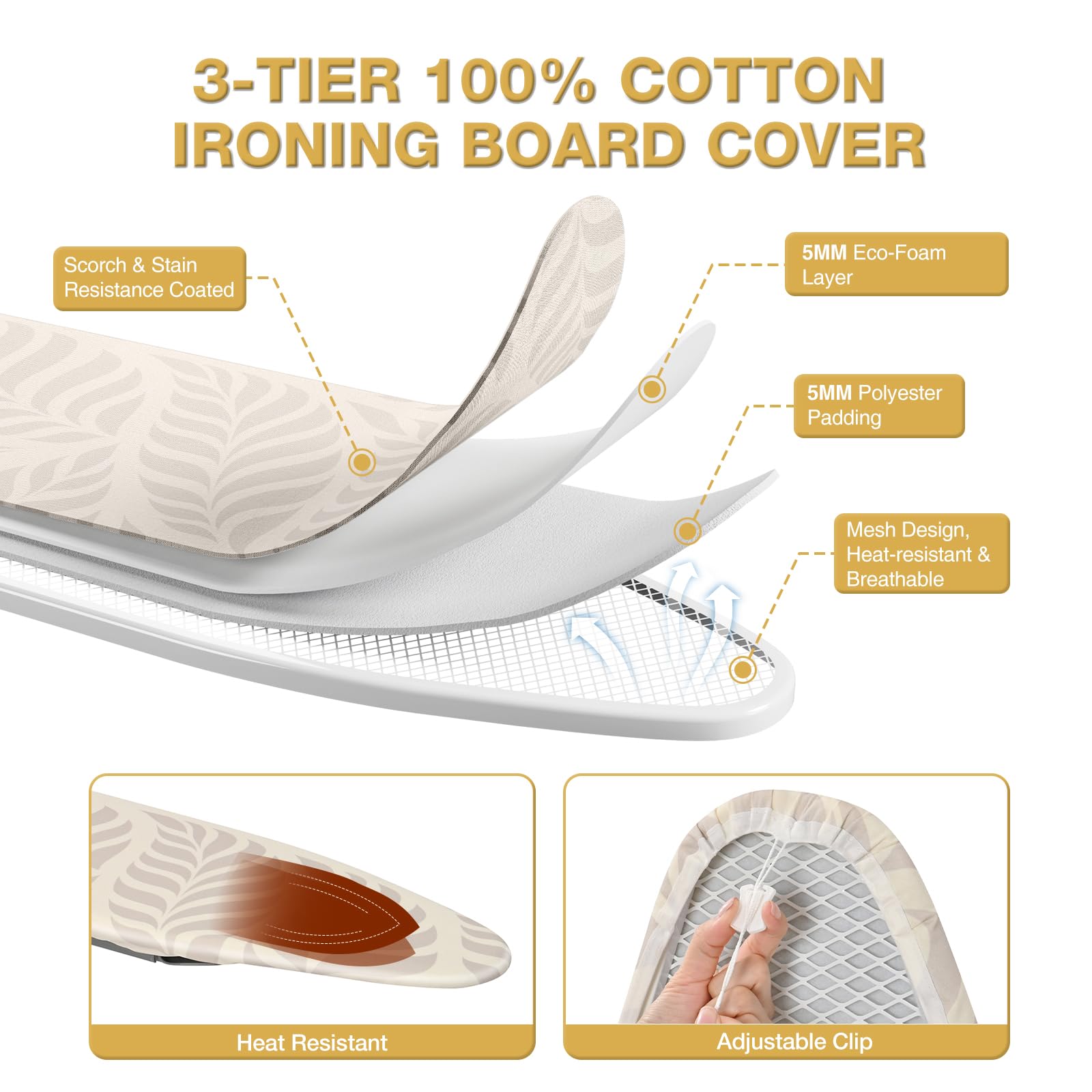 Kingboard 36 by 12 inch work area provides ample surface for garments.