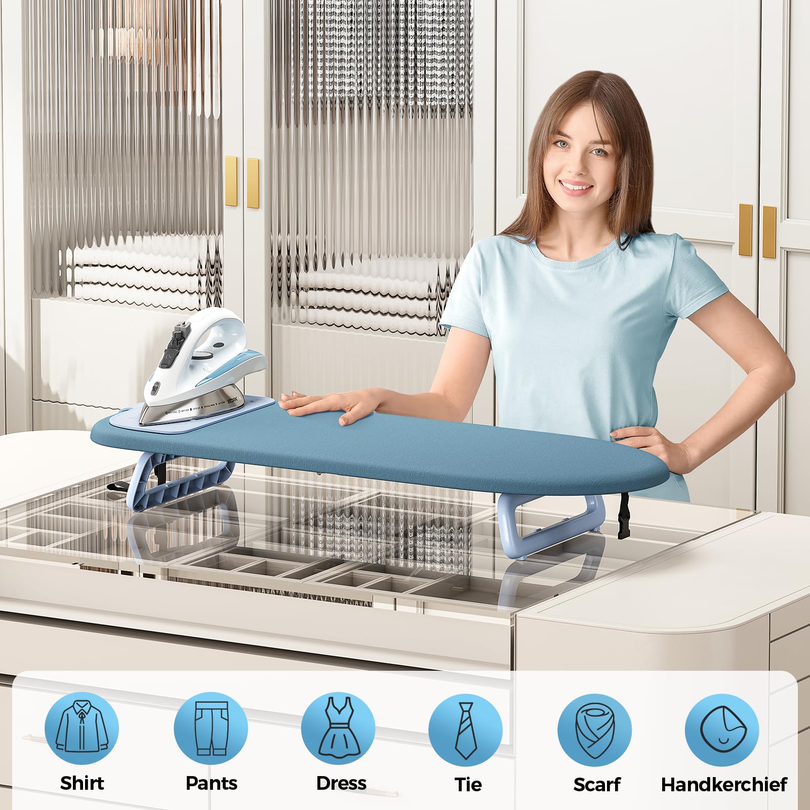 Kingboard breathable mesh panel aids fast heat dissipation during ironing.
