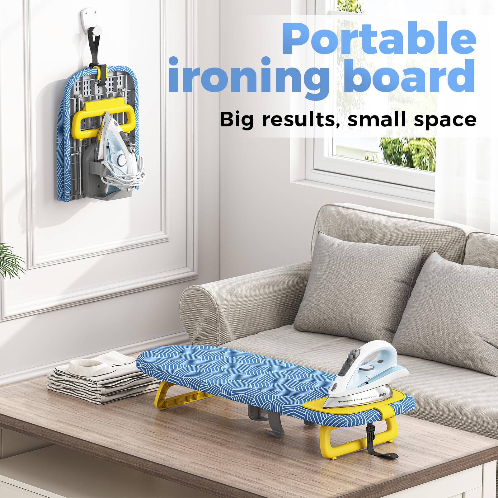 KINGBOARD dorm-friendly storage keeps ironing essentials organized.
