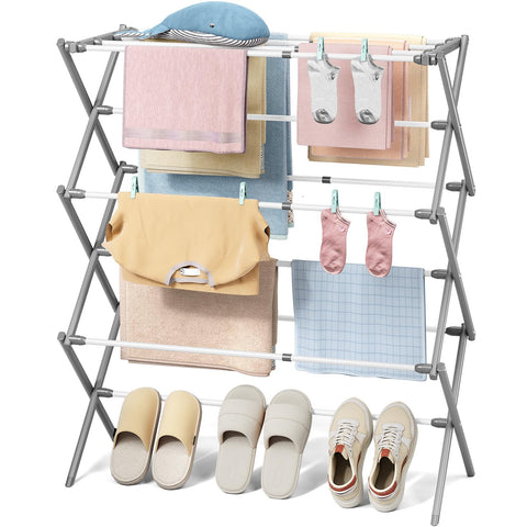 KINGBOARD 11-pole rack extended to maximize drying space for large loads