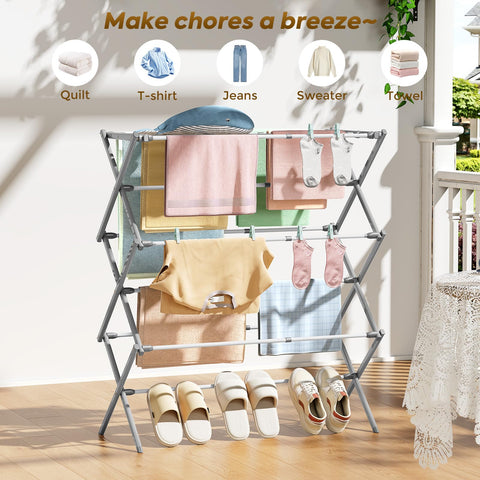 KINGBOARD rack supports up to 24 lbs across the drying bars