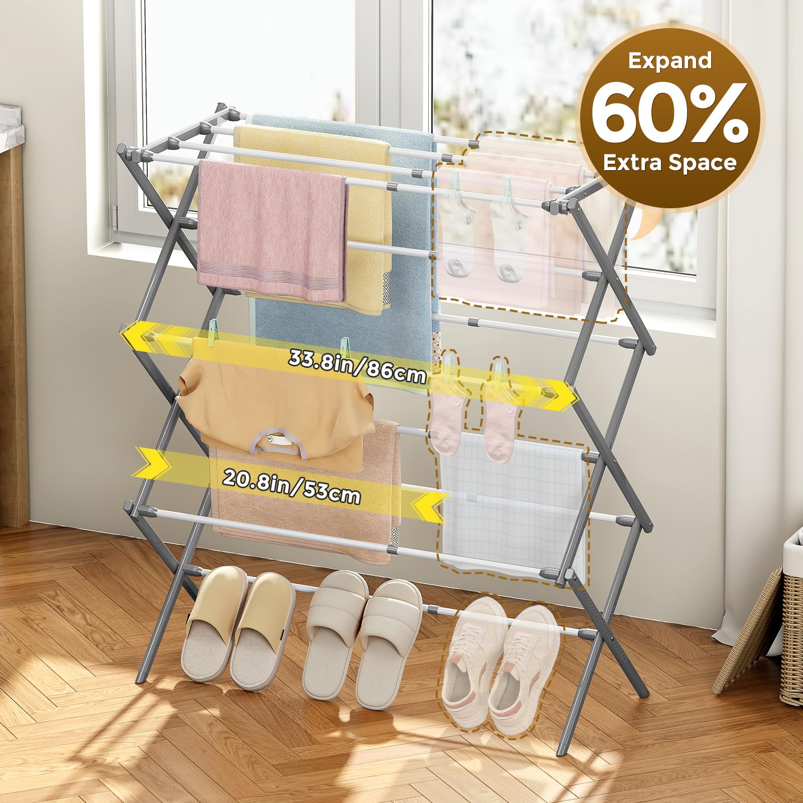 KINGBOARD 3-tier folded rack compact design for small spaces