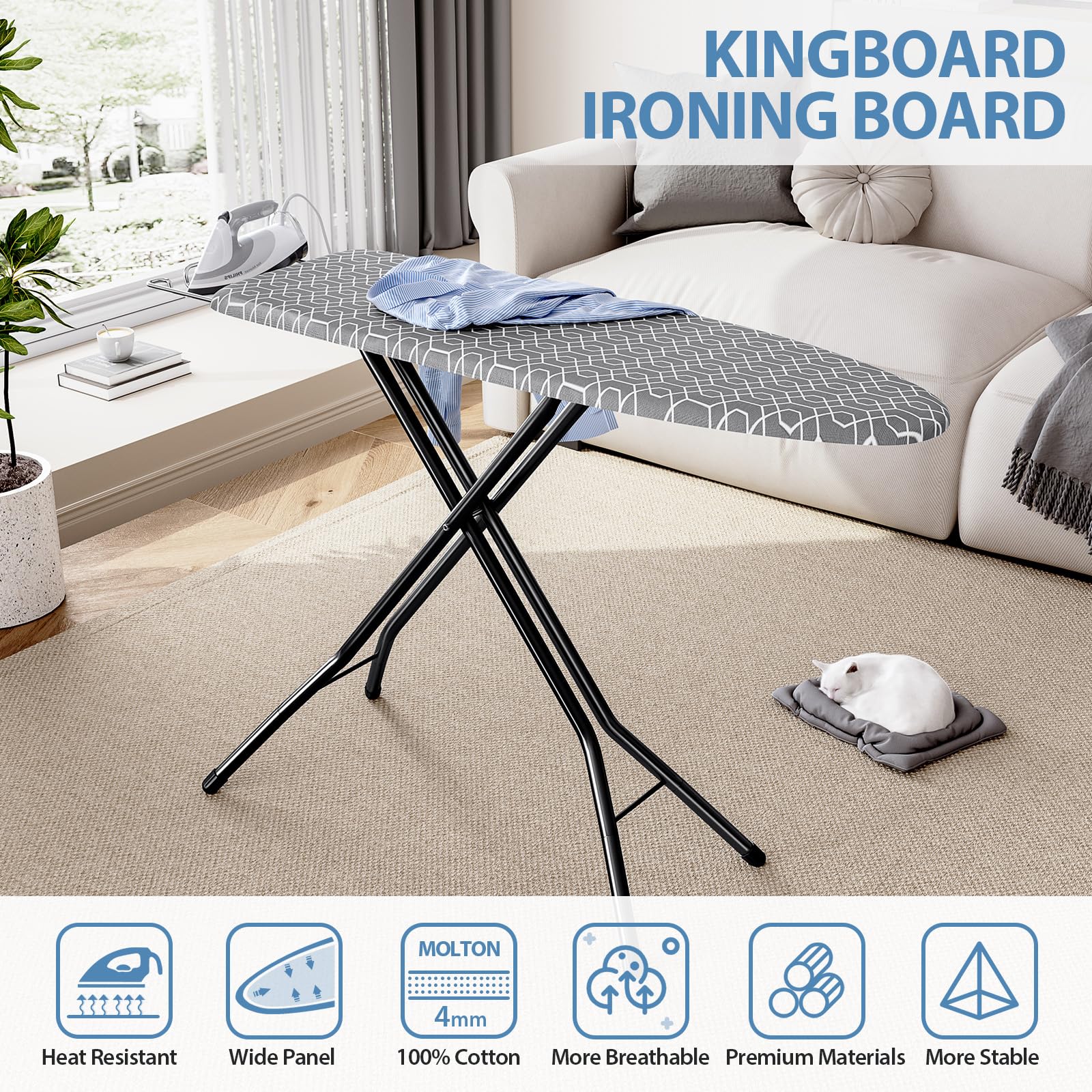 KINGBOARD adjustable height with seven settings for comfortable working posture