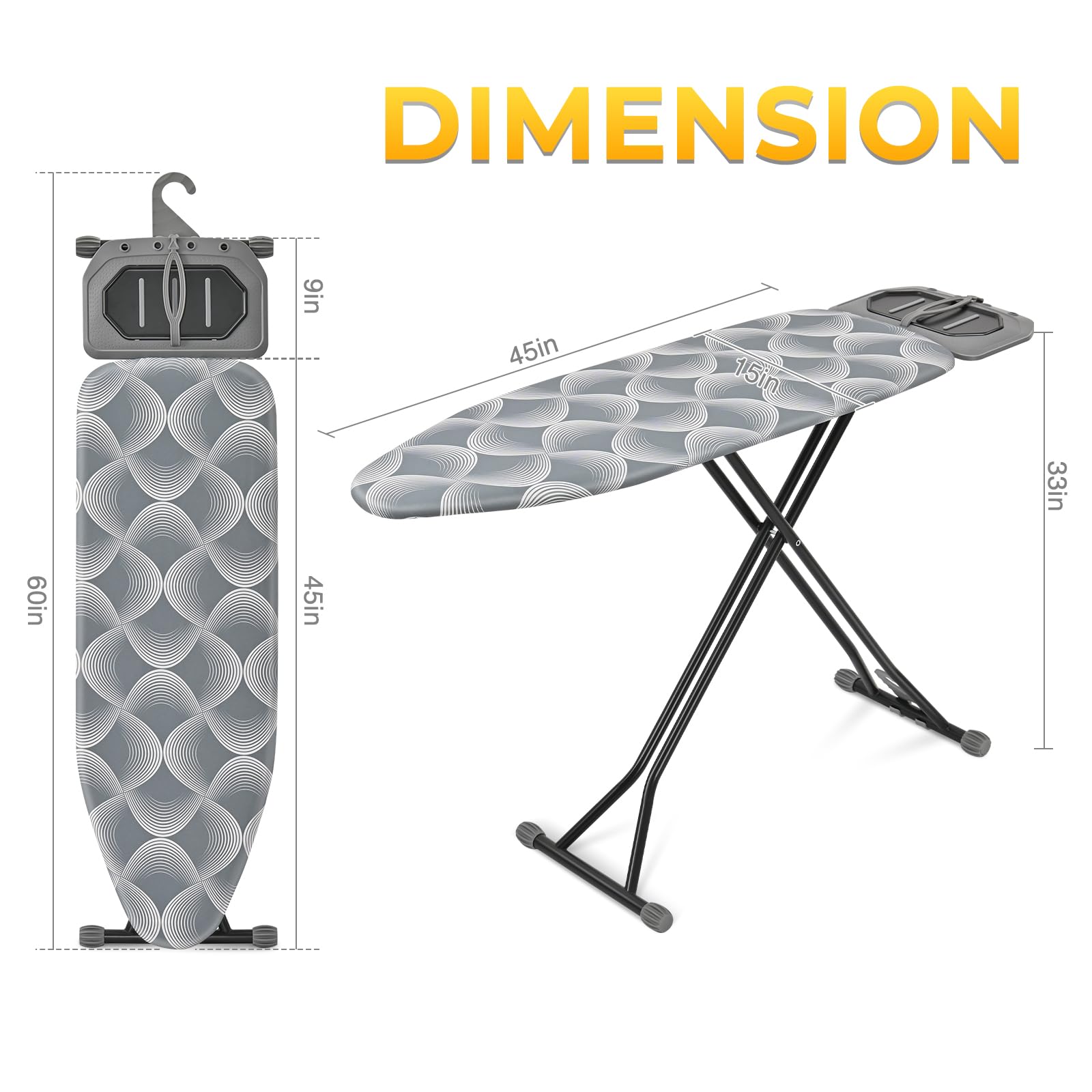 KINGBOARD ironing board iron rest provides convenient iron placement during ironing