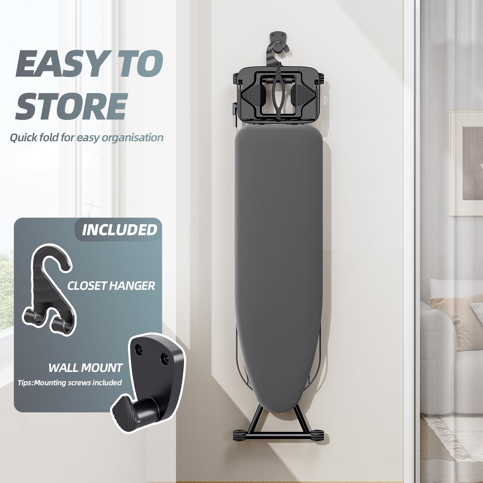 Kingboard ironing board sturdy base with reinforced legs for stability
