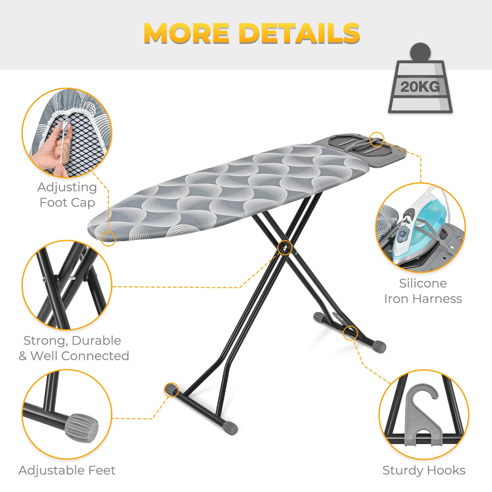 KINGBOARD sturdy frame delivers stable, wobble-free ironing sessions