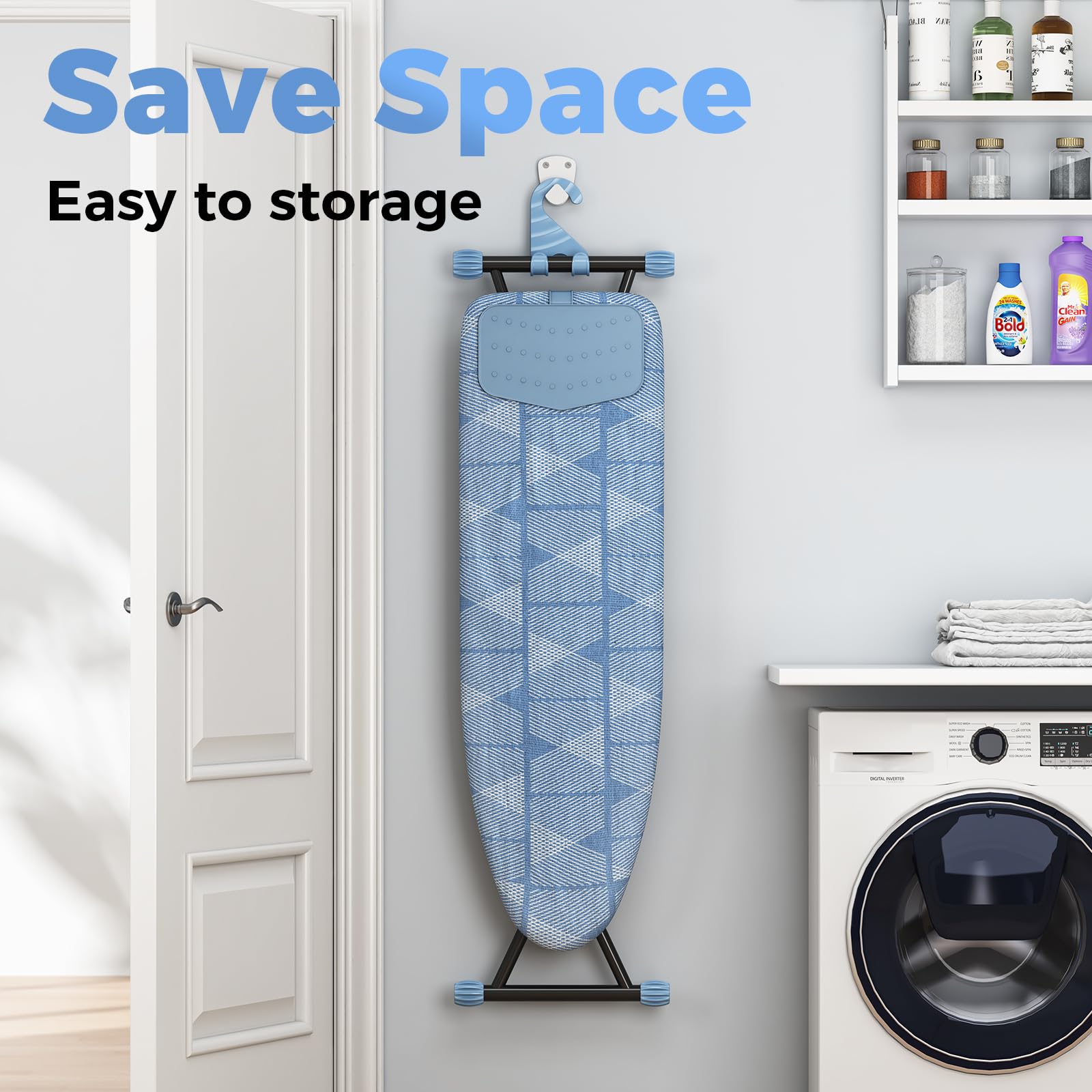KINGBOARD Ironing Board sturdy metal frame ensures stable ironing sessions.