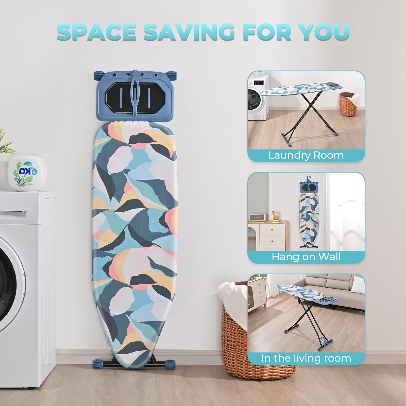 KINGBOARD ironing board sturdy frame ensures stable, wobble-free ironing sessions