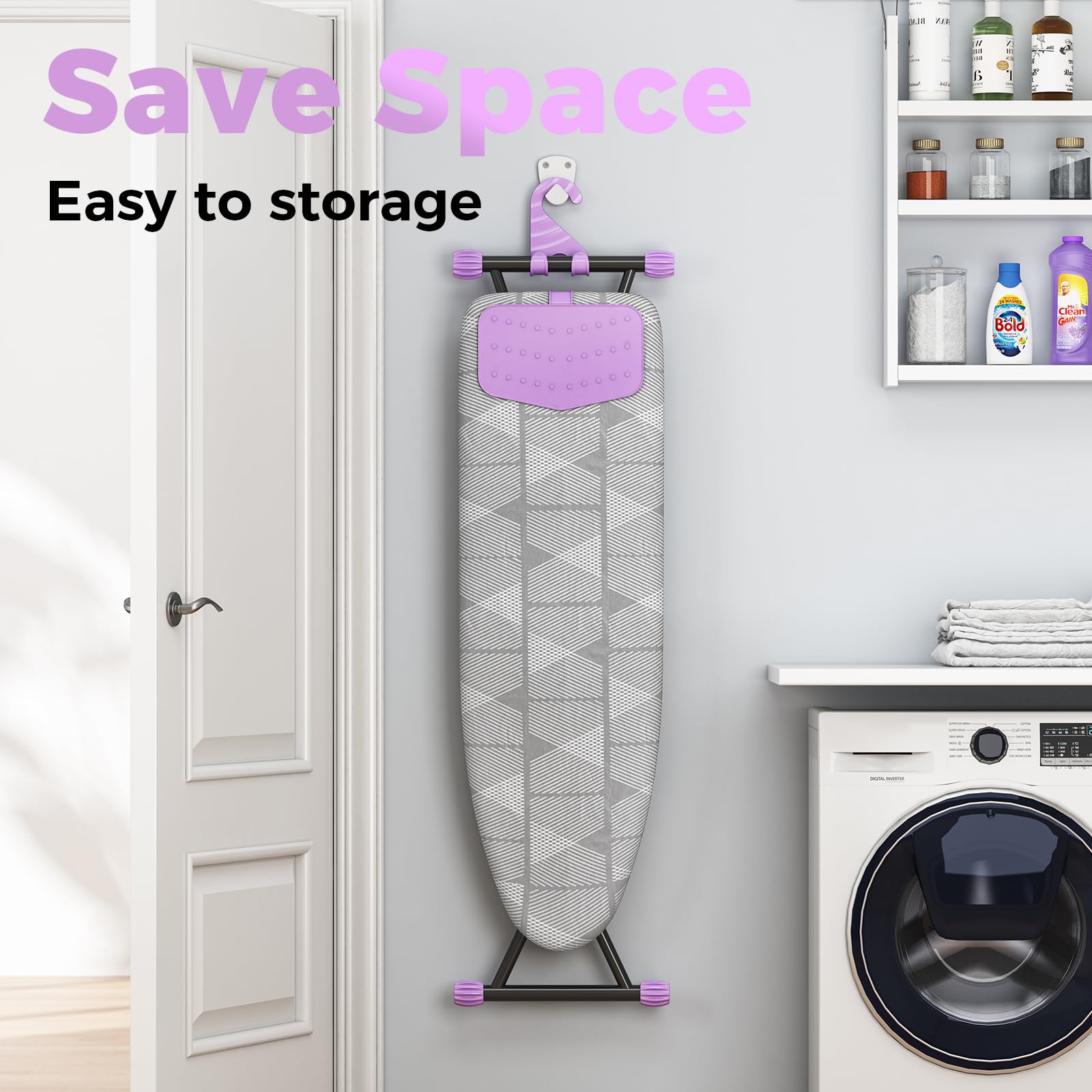 KINGBOARD sturdy metal frame with anti-slip feet for stable ironing sessions