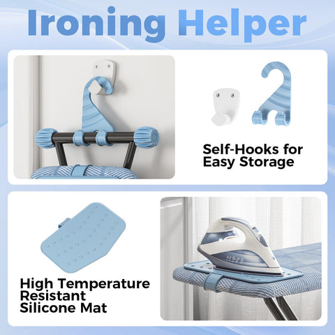 KINGBOARD Ironing Board wall-mount hanger keeps your ironing area organized.
