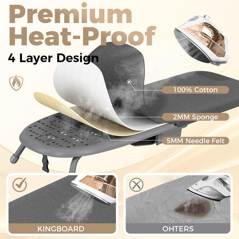 Mesh vented surface promotes airflow during ironing