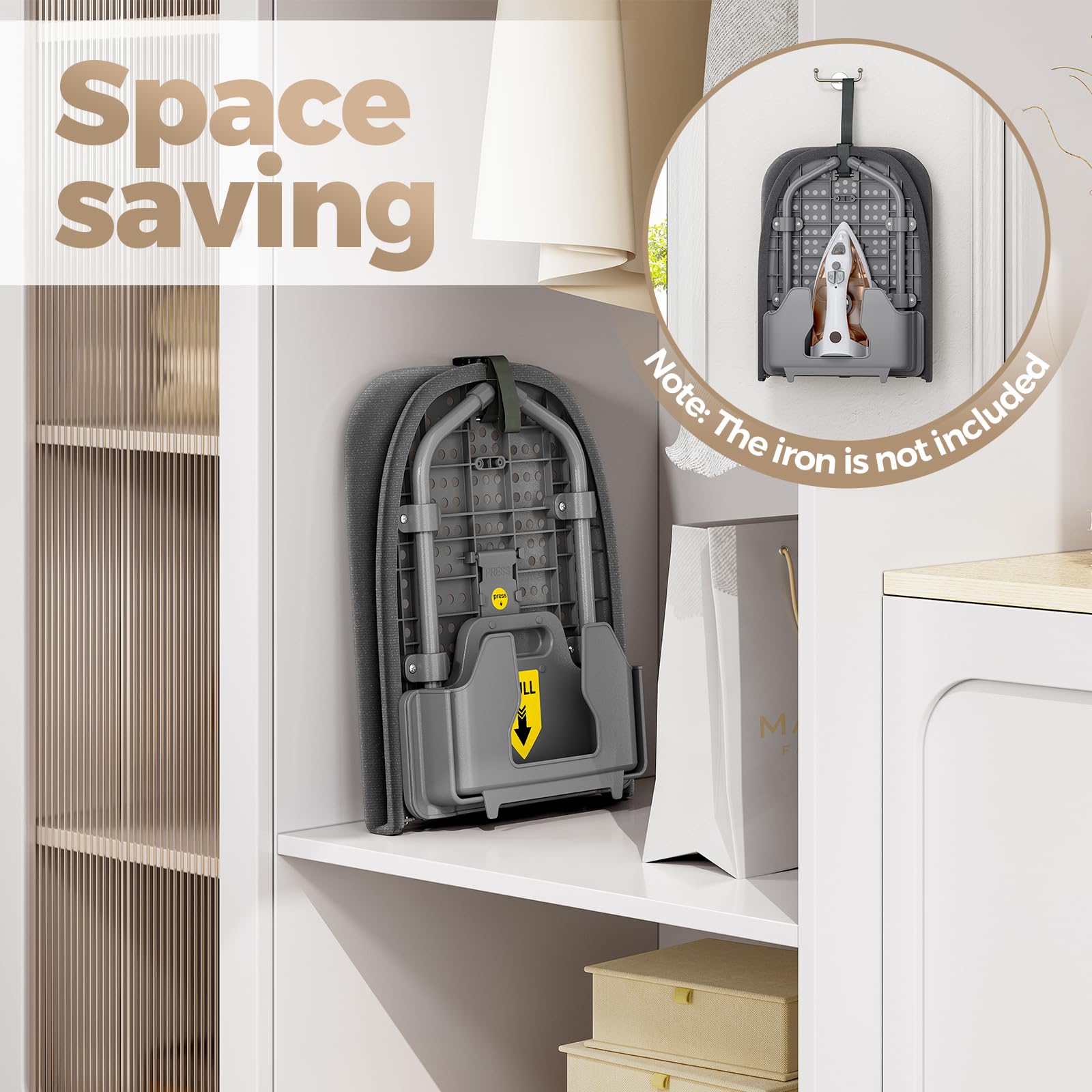 Non slip feet keep the board stable on various surfaces