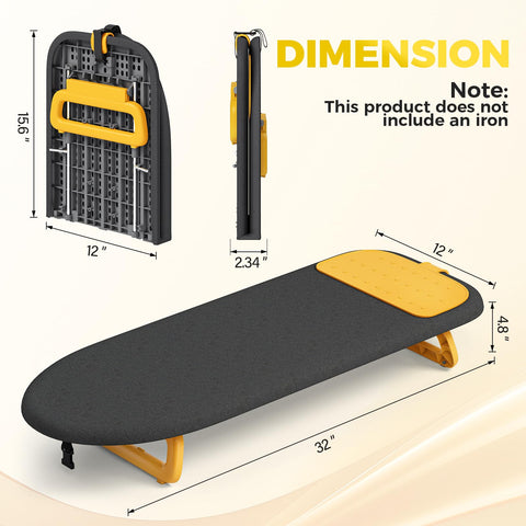 KINGBOARD tabletop ironing board open with stable frame for safe home use.