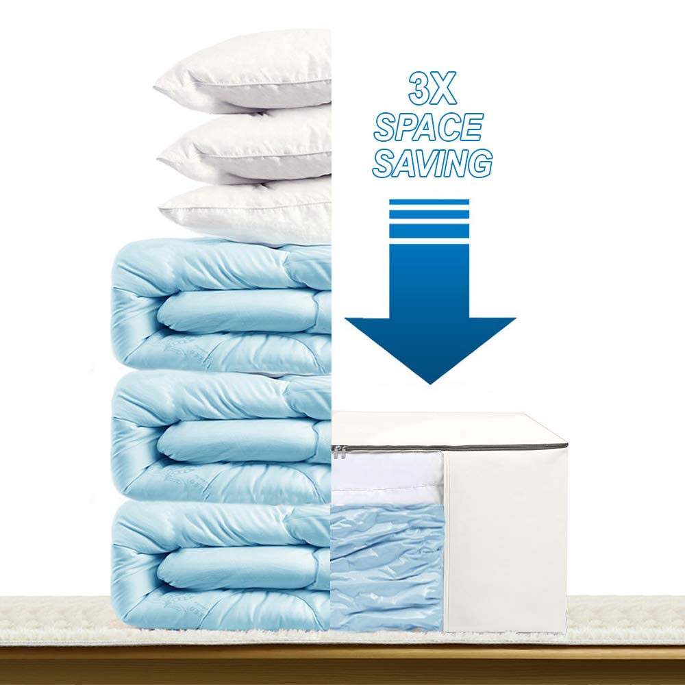 Kingdom Home cube vacuum bags sealed airtight for compact storage.