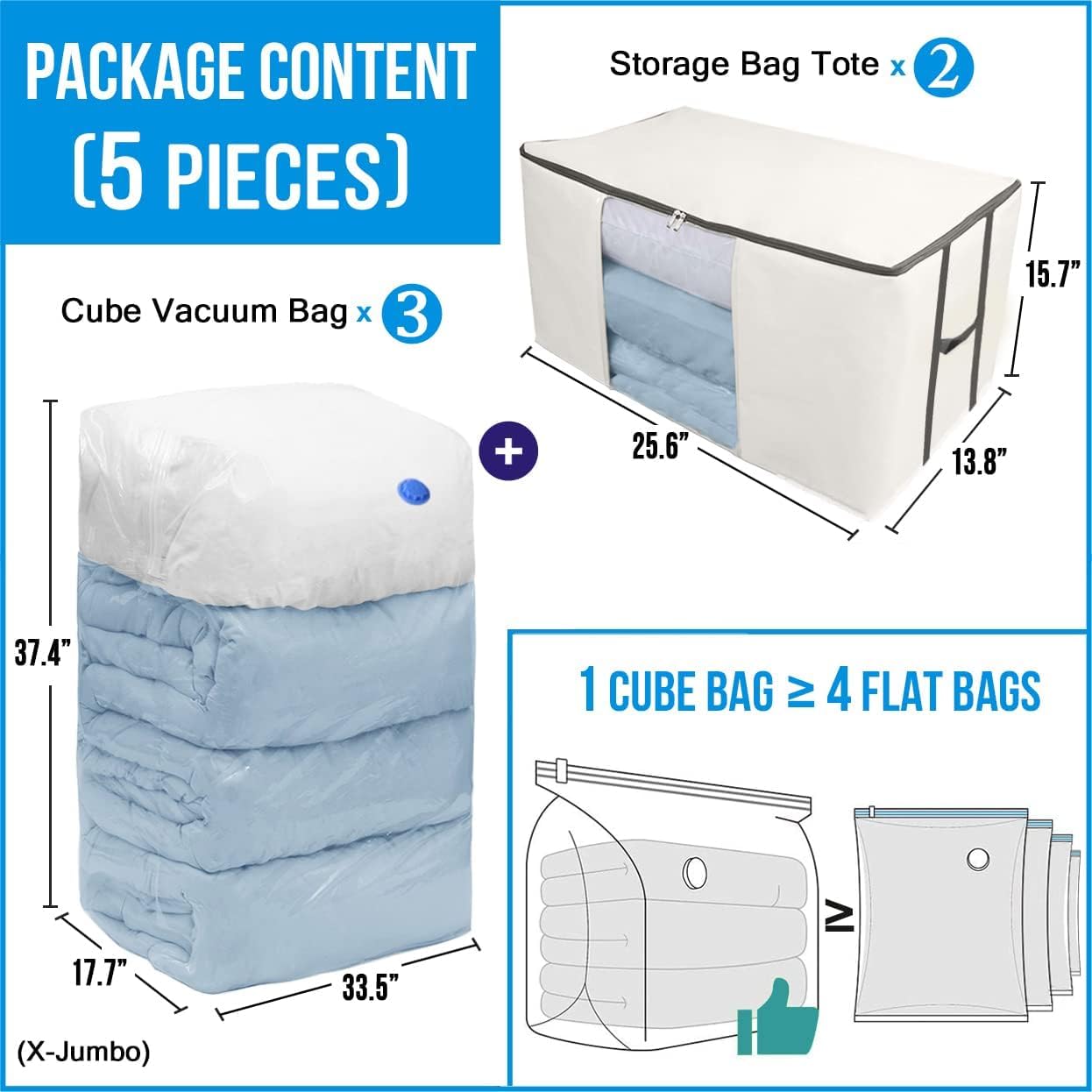 Kingdom Home Storage Tote shows dimensions 25.6 by 15.7 by 13.8 inches.
