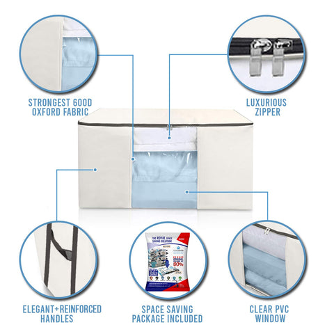 Kingdom Home Storage Tote in a closet showing organized space.