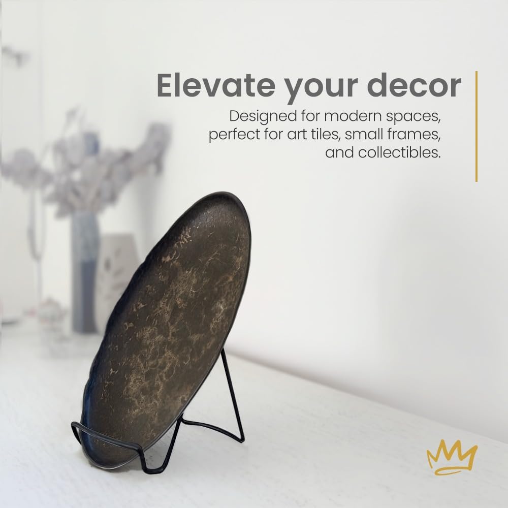 KINGDOM SOLUTIONS black metal plate stand for elegant plate presentation.