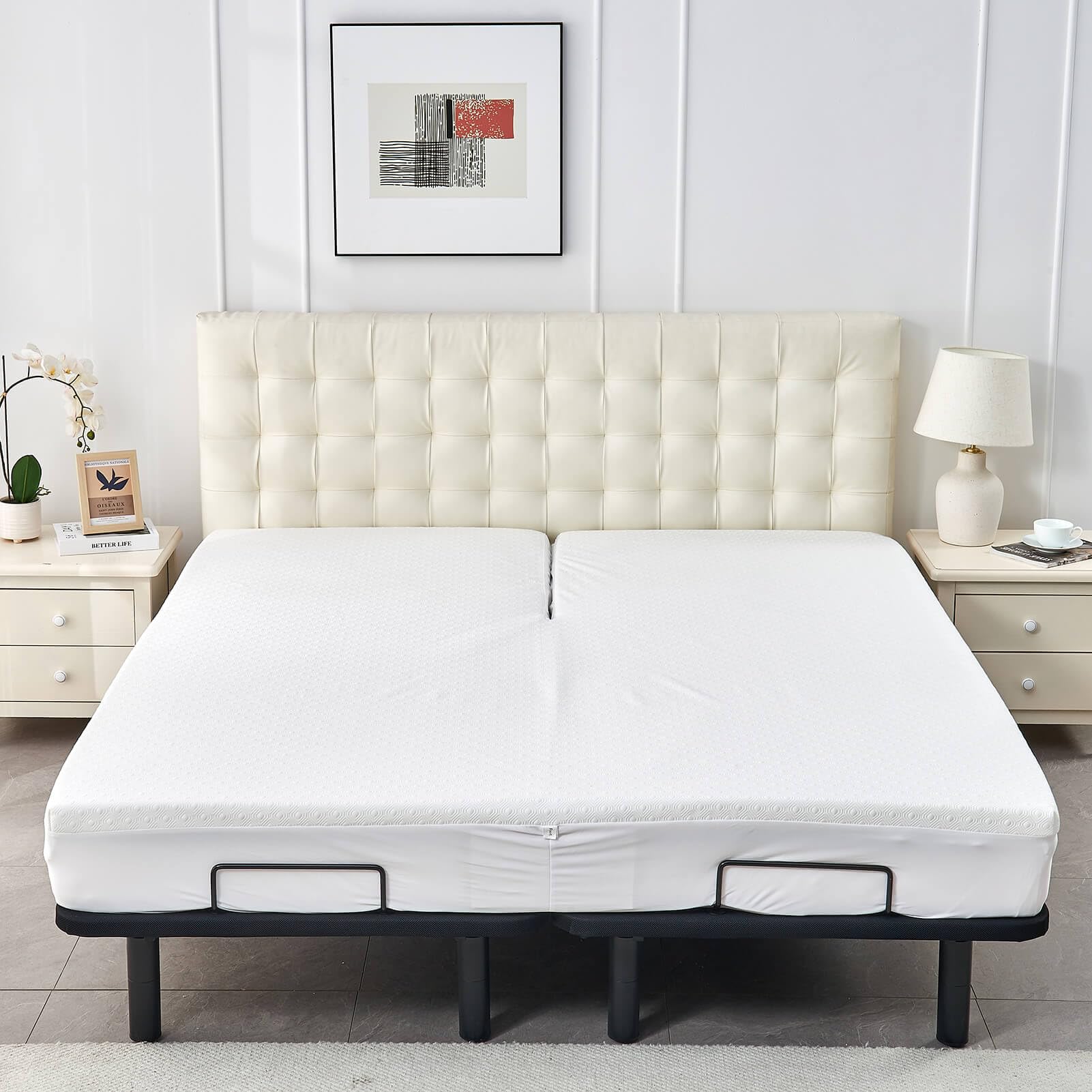 Kingnex adjustable bed friendly cover fits most mattress depths.